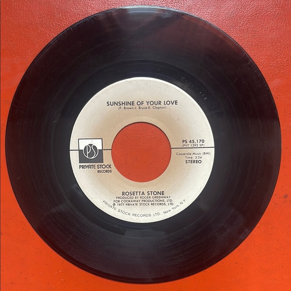 Rosetta Stone 45 rpm Vinyl Record - Sunshine of Your Love